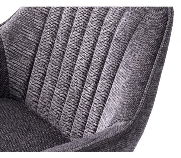 Temno siv oblazinjen barski stol z nastavljivo višino/z nasloni za roke (višina sedeža 65 cm) Nolan – Unique Furniture