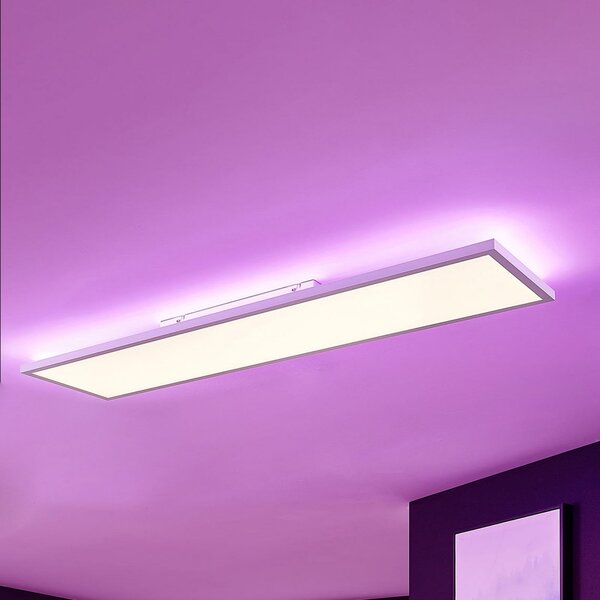 Arcchio LED panel Brenda, 120 x 30 cm, CCT, daljinski upravljalnik, zatemnjen, Bela, Dnevna soba / jedilnica, Plastika, Sodobni
