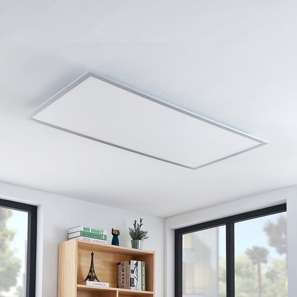 Lindby LED stropna svetilka Zento, 120 cm, srebrna, 4.000 K, Kovinska, Kuhinja, Plastika, Sodobni
