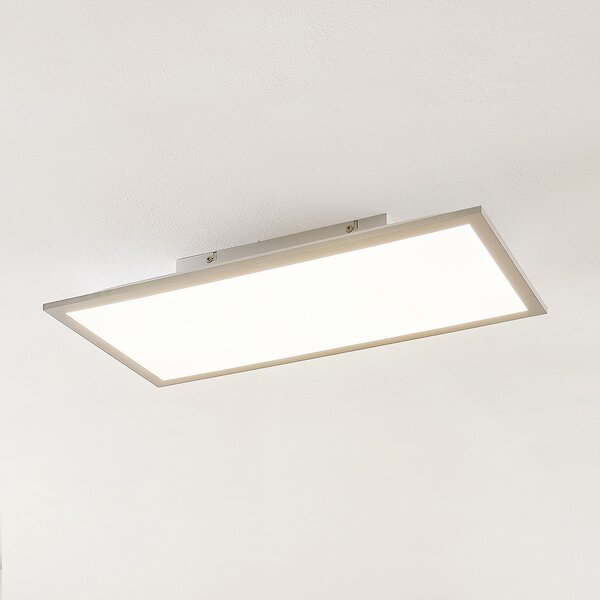 Lindby LED-Panel Stenley, 4.000 K, 60cm x 30cm, srebrna/bela, Bela, Kuhinja, Plastika, Sodobni