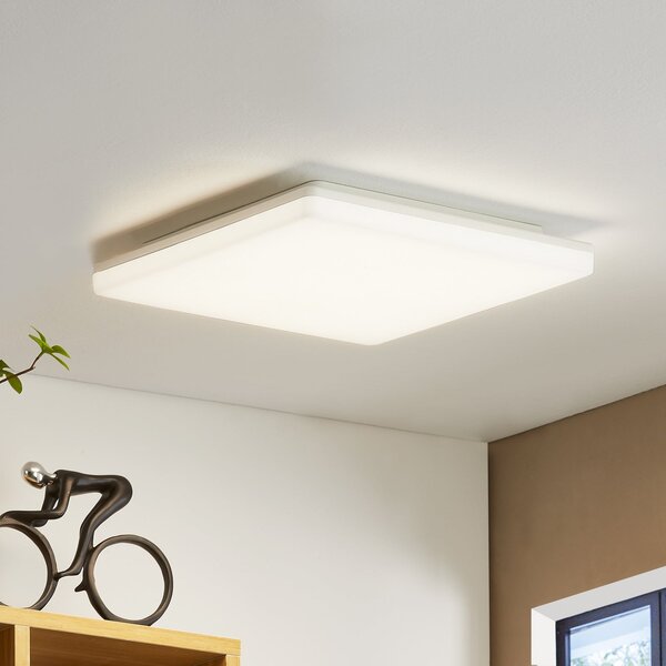 PRIOS Prios Artin LED stropna svetilka, kotna, 33 cm, Bela, Kopalnica, Plastika, Sodobni