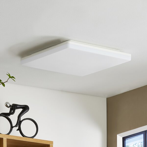 PRIOS Prios Artin LED stropna svetilka, kotna, 33 cm, Bela, Kopalnica, Plastika, Sodobni