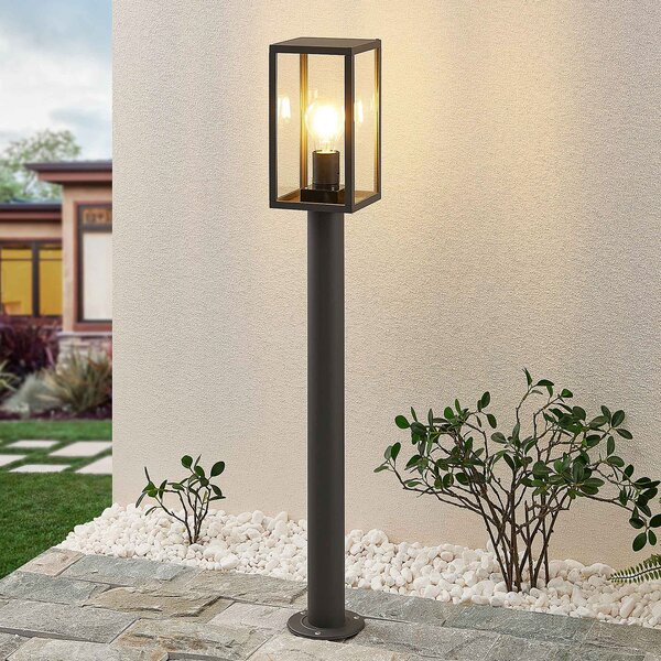 Lindby Filimon potna svetilka, 80 cm, antracit, IP44, E27, zatemnjen, Črna, Aluminij, Sodobni