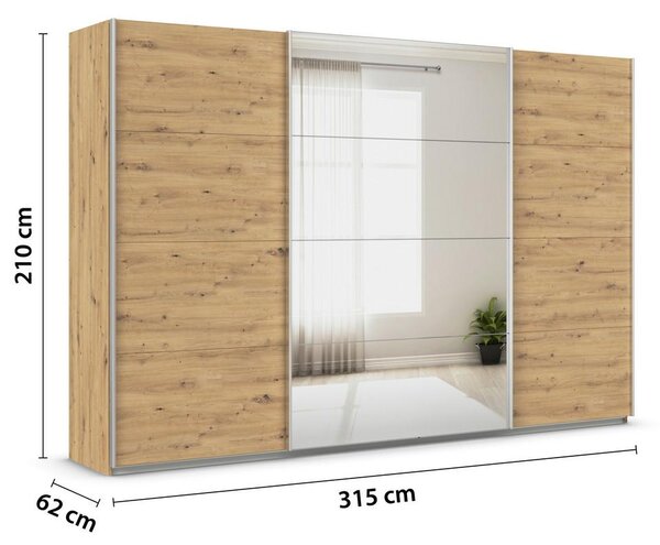 Modern Living Omara Z Drsnimi Vrati Feldkirch, Barva Hrasta