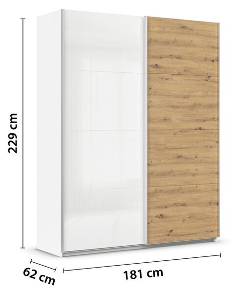 Modern Living Omara Z Drsnimi Vrati Feldkirch, Bela, Barva Hrasta