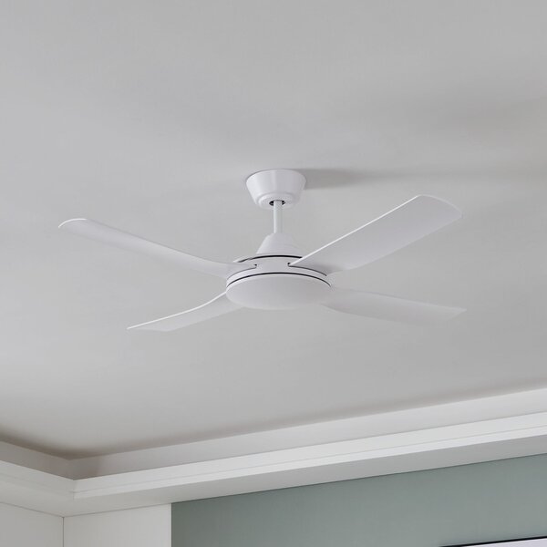 EGLO Stropni ventilator Bondi 1, bela mat barva, daljinski upravljalnik, Bela, Dnevna soba / jedilnica, Plastika