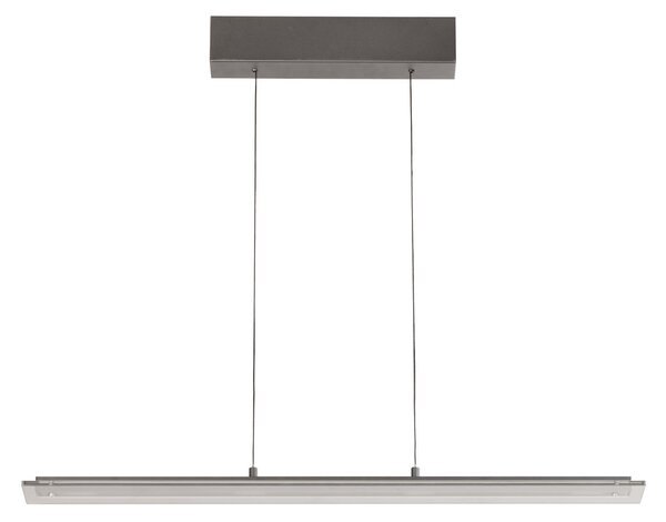 FISCHER & HONSEL LED viseča svetilka Torvi, peščeno siva/dimno siva, 88 cm kovina/steklo, zatemnjen, Siva, Dnevna soba / jedilnica, Kovina, Sodobni