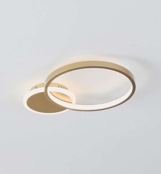 EGLO Stropna svetilka LED Gafares, zlata, aluminij, 41 cm daljinski upravljalnik CCT, zatemnjen, Zlata / medeninasta, Dnevna soba / jedilnica, Kovina, Sodobni, Strop z več plameni