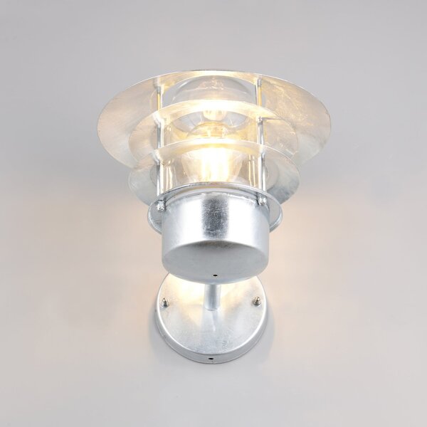 Trio Lighting Zunanja stenska svetilka Ruvuuma v barvi cinka Ø 22 cm, usmerjena navzgor, zatemnjen, Kovinska, Kovina