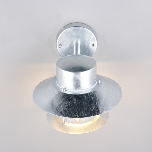 Trio Lighting Zunanja stenska svetilka Ruvuuma v barvi cinka Ø 22 cm, usmerjena navzdol, zatemnjen, Kovinska, Kovina