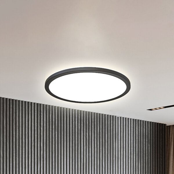 B.K. Licht LED-panel Slim Remote RGBW, Ø 42 cm, črn, osvetlitev ozadja, zatemnjen, Črna, Študija / pisarna, Plastika