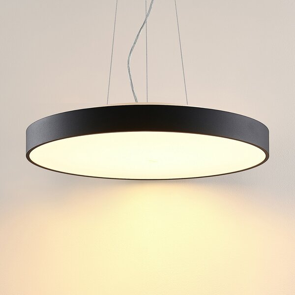 Arcchio LED viseča svetilka Vanida, črna, Ø 60 cm, gor/dol, zatemnjen, Črna, Kuhinja, Kovina, Sodobni