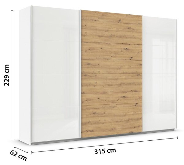 Modern Living Omara Z Drsnimi Vrati Feldkirch, Bela, Barva Hrasta
