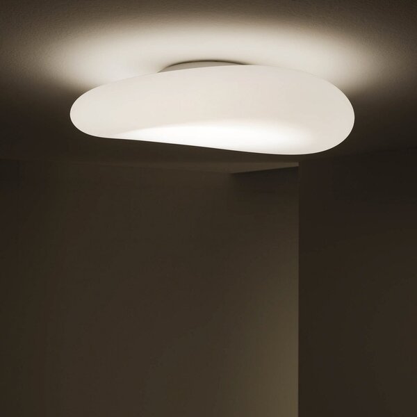 Stilnovo LED stropna svetilka Mr. Magoo, DALI, 76 cm, zatemnjen, Bela, Dnevna soba / jedilnica, Plastika, Sodobni