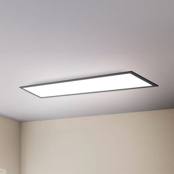 B.K. Licht LED-panel Odin Remote CCT, 100 x 25 cm, črn, zatemnjen, Črna, Študija / pisarna, Kovina, Sodobni