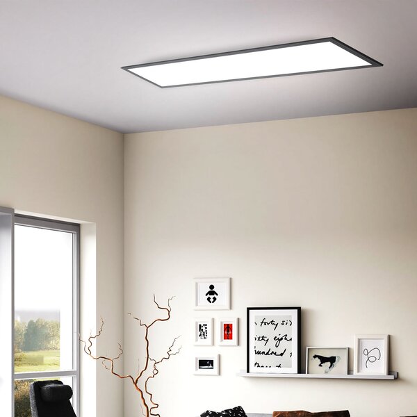 B.K. Licht LED-panel Odin on/off, 100 x 25 cm, črn, 4.000 K, Črna, Študija / pisarna, Kovina, Sodobni