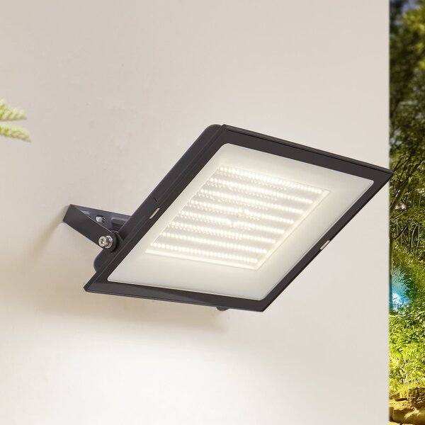 PRIOS Prios LED zunanji reflektor Maikel, 200W, 16000lm, kovinski, Črna, Aluminij, Sodobni, Stenska kotna