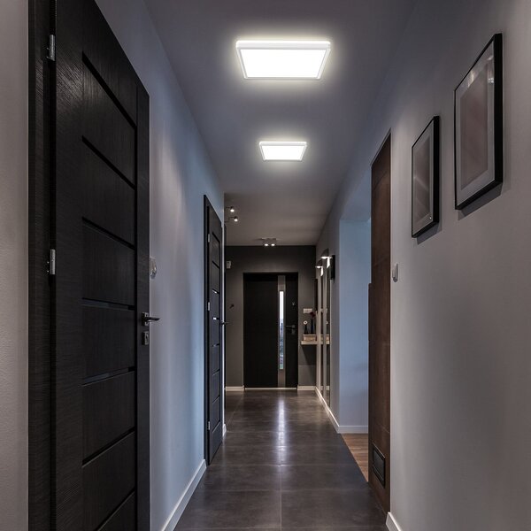 B.K. Licht LED-panel Eki, 29 x cm, bel, Step-dim, Backlight, 4.000K, zatemnjen, Bela, Študija / pisarna, Plastika