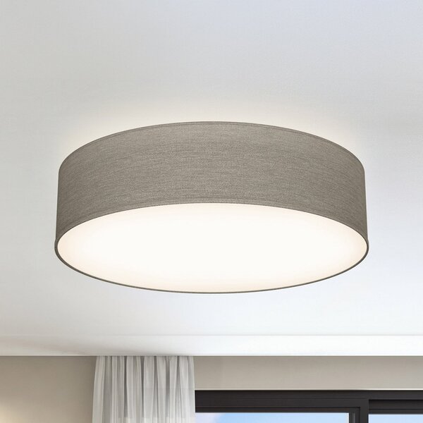B.K. Licht Stropna svetilka Litora, taupe, Ø 38 cm, tekstil, E27, zatemnjen, Rjava / rjasta, Dnevna soba / jedilnica, Tkanine / tekstil
