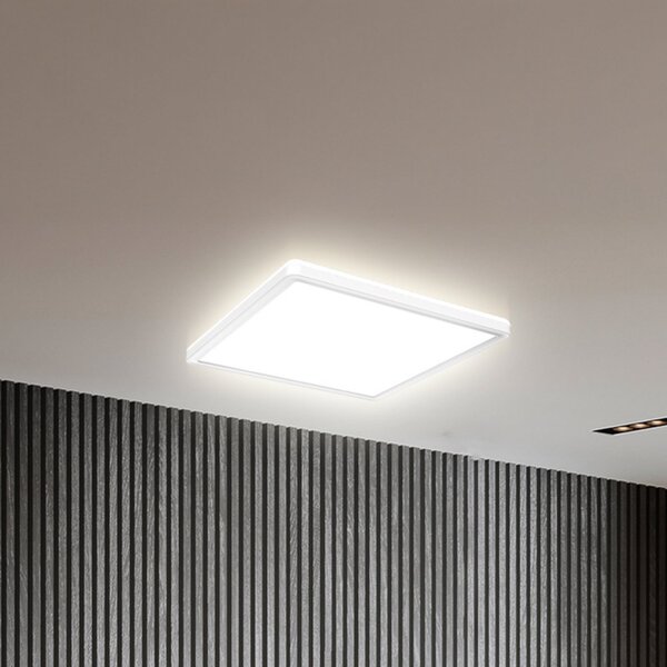 B.K. Licht LED-panel Eki, 29 x cm, bel, Step-dim, Backlight, 4.000K, zatemnjen, Bela, Študija / pisarna, Plastika