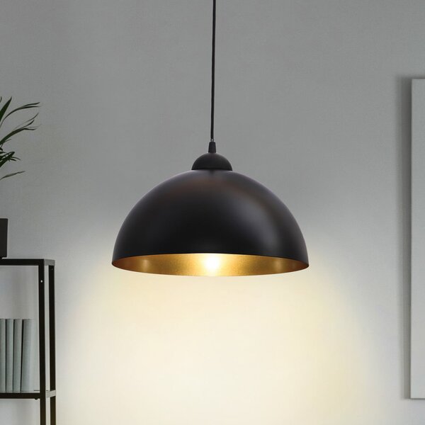 B.K. Licht Visoka svetilka Goldi, komplet 2 kosov, črna/zlata, Ø 30 cm, kovina, E27, zatemnjen, Črna, Dnevna soba / jedilnica
