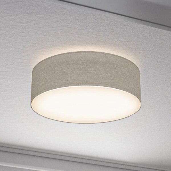B.K. Licht Stropna svetilka Litora, taupe, Ø 30 cm, tekstil, E27, zatemnjen, Rjava / rjasta, Dnevna soba / jedilnica, Tkanine / tekstil