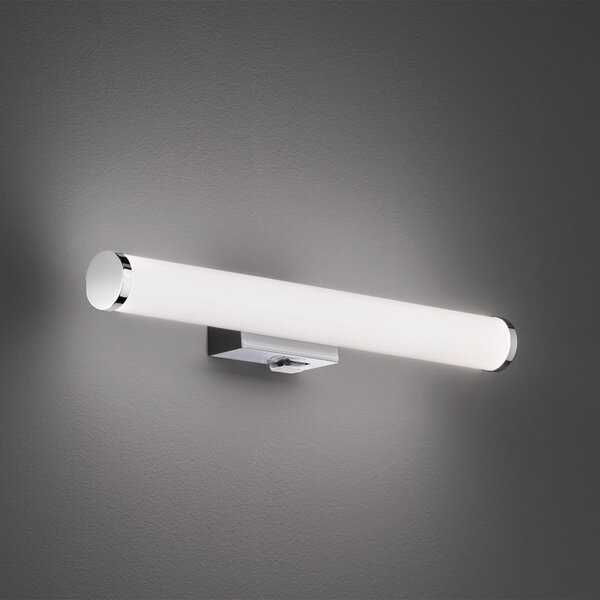 Trio Lighting Mattimo LED stenska svetilka, širina 40 cm, krom, stikalo, Kovinska, Kopalnica, Plastika, Sodobni