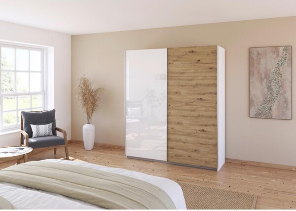 Modern Living Omara Z Drsnimi Vrati Feldkirch, Bela, Barva Hrasta