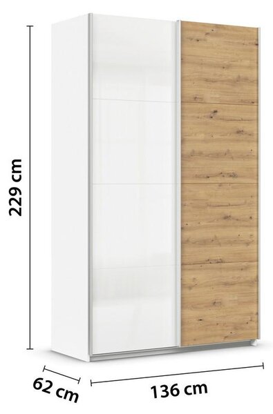 Modern Living Omara Z Drsnimi Vrati Feldkirch, Bela, Barva Hrasta