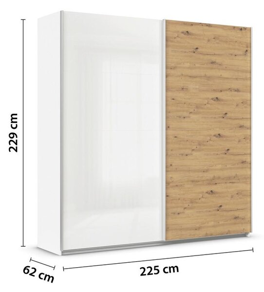 Modern Living Omara Z Drsnimi Vrati Feldkirch, Bela, Barva Hrasta