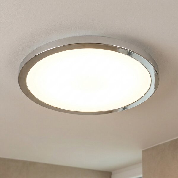 LIGHTME LED stropna svetilka Aqua Ø30,2cm krom, Kovinska, Kopalnica, Kovina, Sodobni