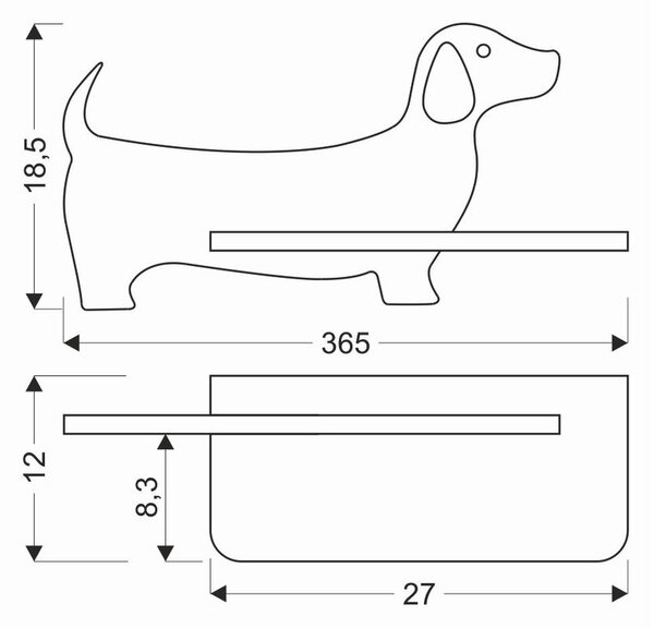 OTROŠKA STENSKA SVETILKA Dog 250 lm 4000 K