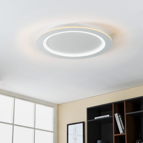 EGLO connect LED stropna svetilka Padrogiano-Z, Ø 60 cm, bela, zatemnjen, Bela, Dnevna soba / jedilnica, Kovina, Sodobni