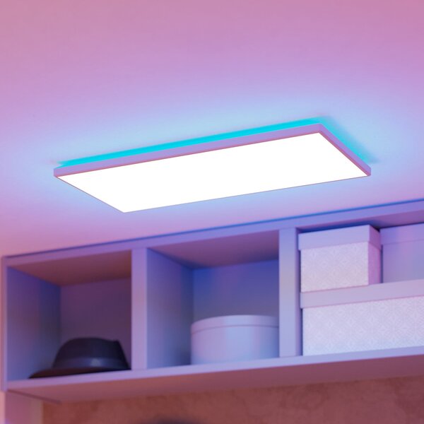 EGLO connect LED stropna svetilka Rovito-Z, bela, 57 x 30 cm, zatemnjen, Bela, Dnevna soba / jedilnica, Plastika
