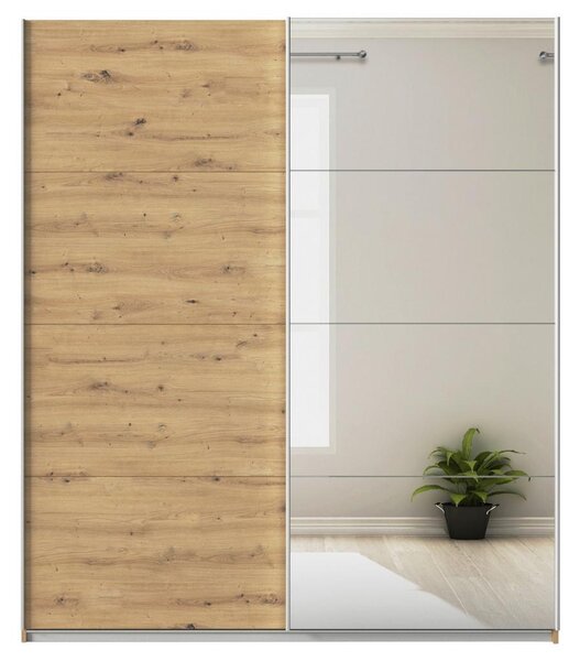 Modern Living Omara Z Drsnimi Vrati Feldkirch, Bela, Barva Hrasta