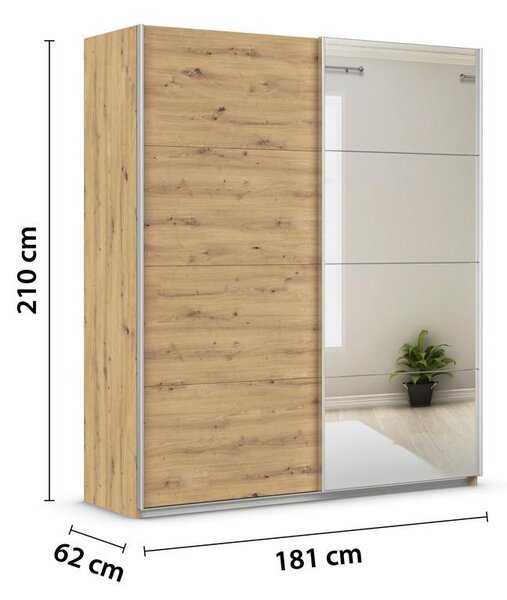 Modern Living Omara Z Drsnimi Vrati Feldkirch, Bela, Barva Hrasta