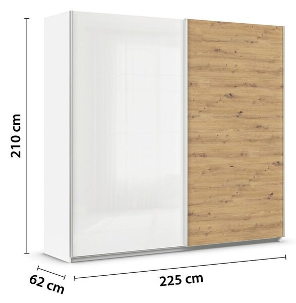 Modern Living Omara Z Drsnimi Vrati Feldkirch, Bela, Barva Hrasta