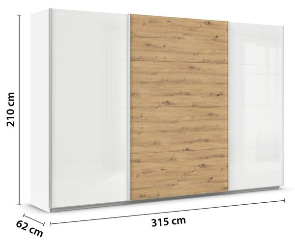 Modern Living Omara Z Drsnimi Vrati Feldkirch, Bela, Barva Hrasta