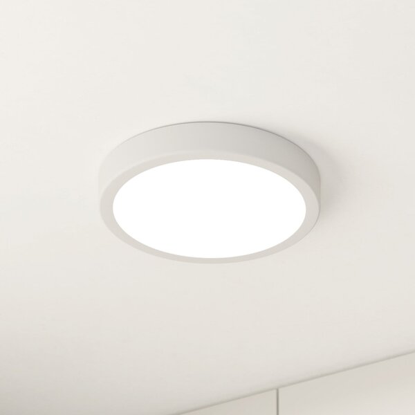 EGLO LED stropna svetilka Fueva 5 IP44 3000K bela Ø21cm, Bela, Kopalnica, Kovina