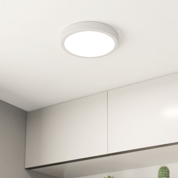 EGLO LED stropna svetilka Fueva 5 IP44 3000K bela Ø21cm, Bela, Kopalnica, Kovina