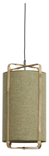 Zelena/naravna viseča svetilka z bambusovim senčilom/s senčilom iz jute ø 32 cm Sendai – Light & Living