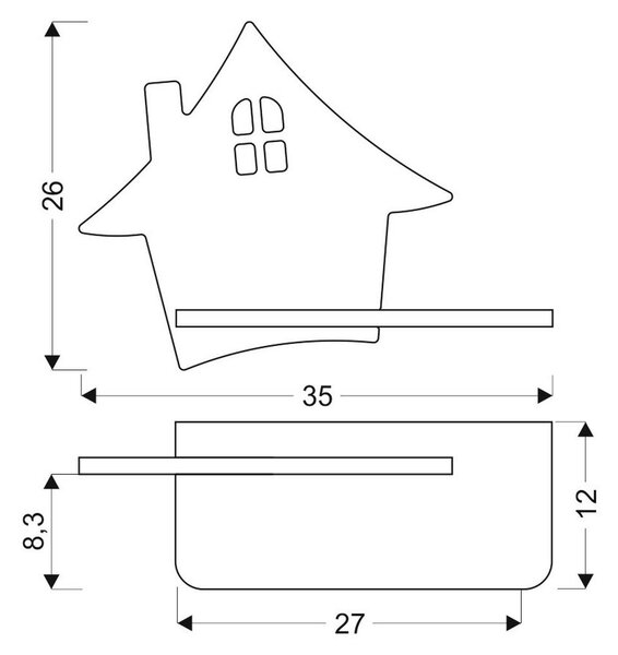 OTROŠKA STENSKA SVETILKA House 200 lm 4000 K