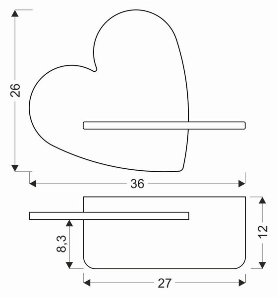 OTROŠKA STENSKA SVETILKA Heart 250 lm 4000 K