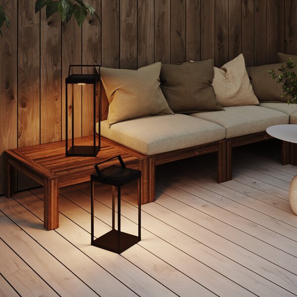 Markslöjd LED-solarna svetilka Pure, črna, USB, kovina, višina 42 cm, zatemnjen, Črna, Kovina, Sodobni, Solarne luči