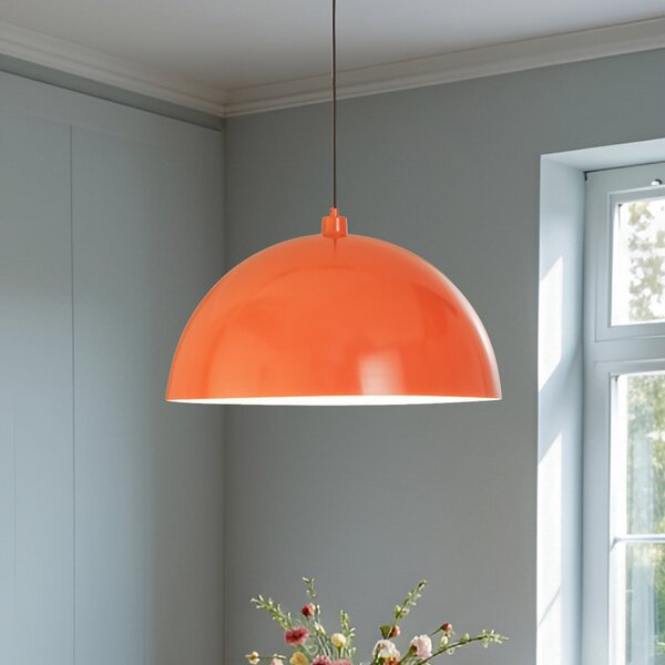 Opviq Obesna svetilka Kure, oranžna, kovina, Ø 60 cm, E27, zatemnjen, Oranžna, Kuhinja, Kovina, Sodobni
