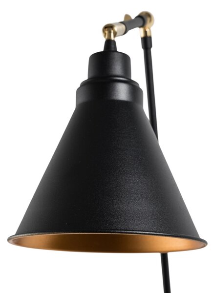 Opviq Stenna svetilka Berceste 7956, črna/zlata, višina 56 cm, zatemnjen, Črna, Dnevna soba / jedilnica, Kovina