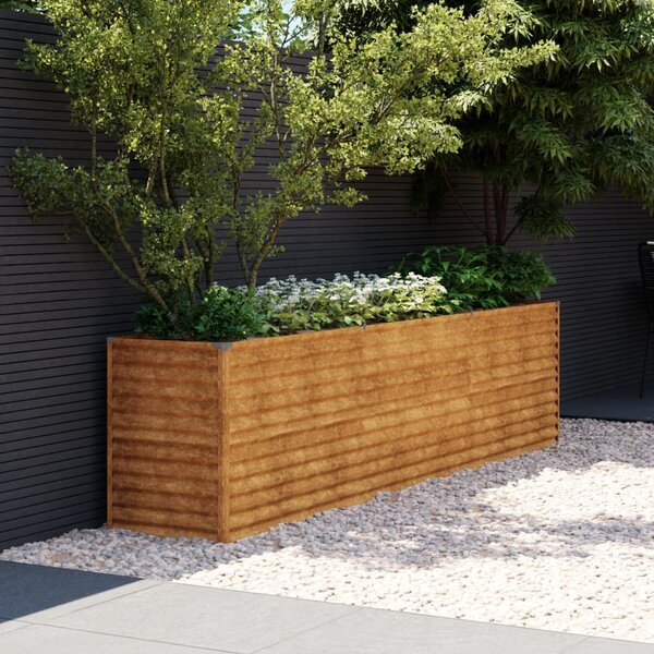 VidaXL Vrtna visoka greda 291x50x69 cm corten jeklo