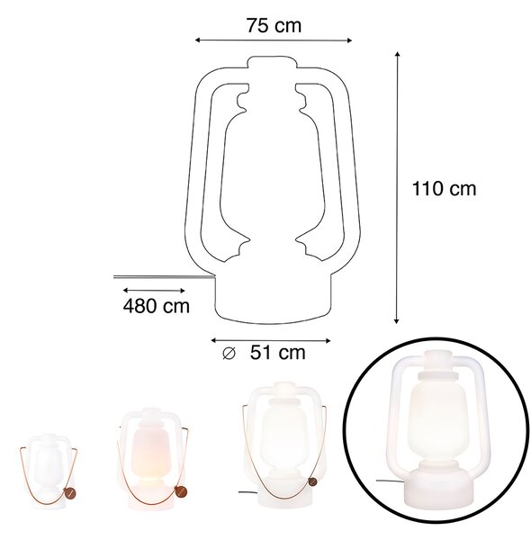 Pametna stoječa svetilka bela 110 cm vključno z WiFi G95 - Storm Extra Large