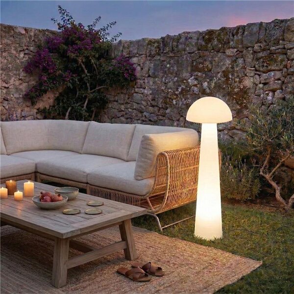 Stoječa zunanja svetilka bela 80 cm vklj. LED IP44 - Fungi