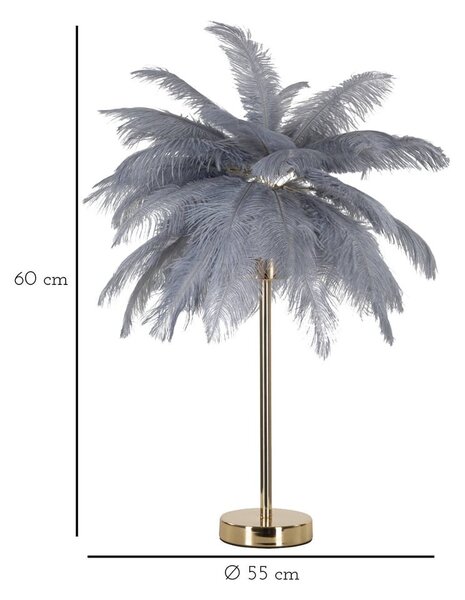 Siva/zlata namizna svetilka (višina 55 cm) Palm – Mauro Ferretti